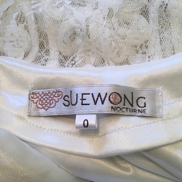 Sue Wong Lace Beaded Ivory Strapless Dress Size 0 - Picture 7 of 8